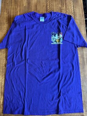 Vintage Gildan Men's Purple 9/11 Never Forget Short-Sleeve Graphic Tee